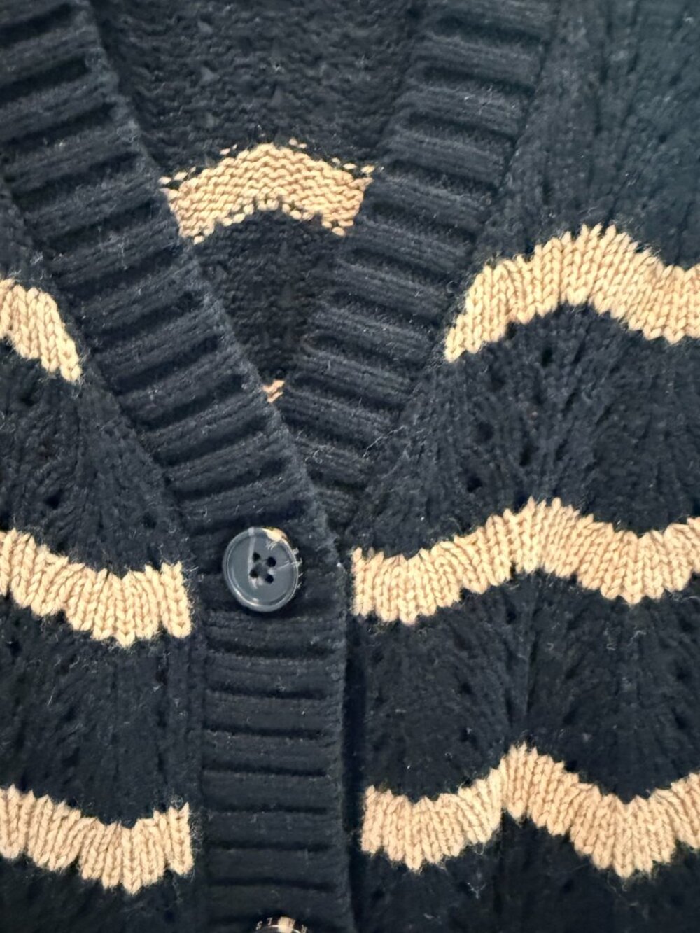 NWOT Rails Isla Cardigan Black Camel Stripe Size M - Picture 4 of 4